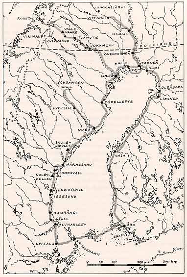 Linnaeus's travel route