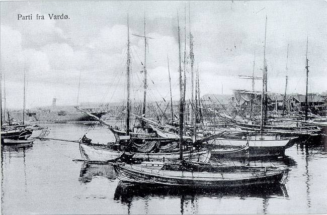 Der Hafen von Vardø um 1900